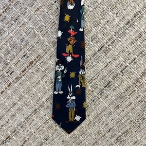 Men’s Vintage Silk Navy Looney Toons Tie 55”
